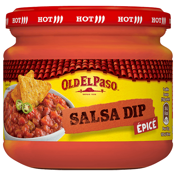 pot en verre de Old El Paso Salsa Dip Epicée 312g