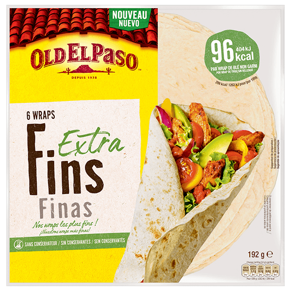 paquet de 6 wraps extra fin de Old El Paso 192g